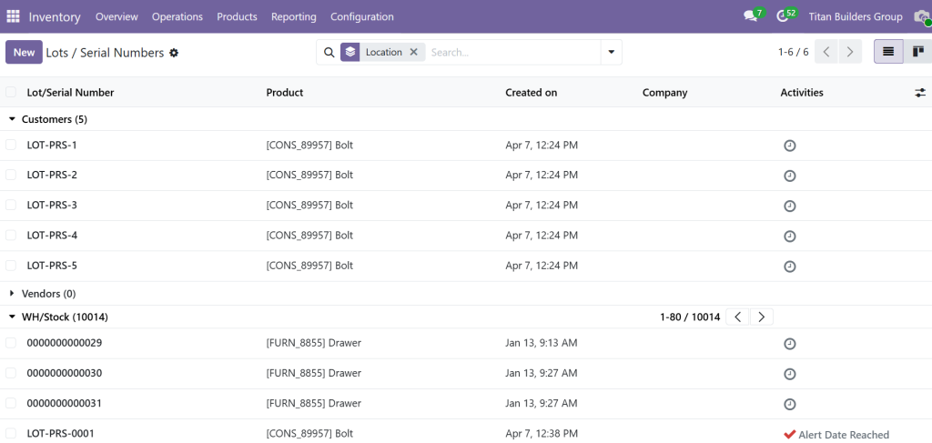 Track stock movement with lots and serial numbers