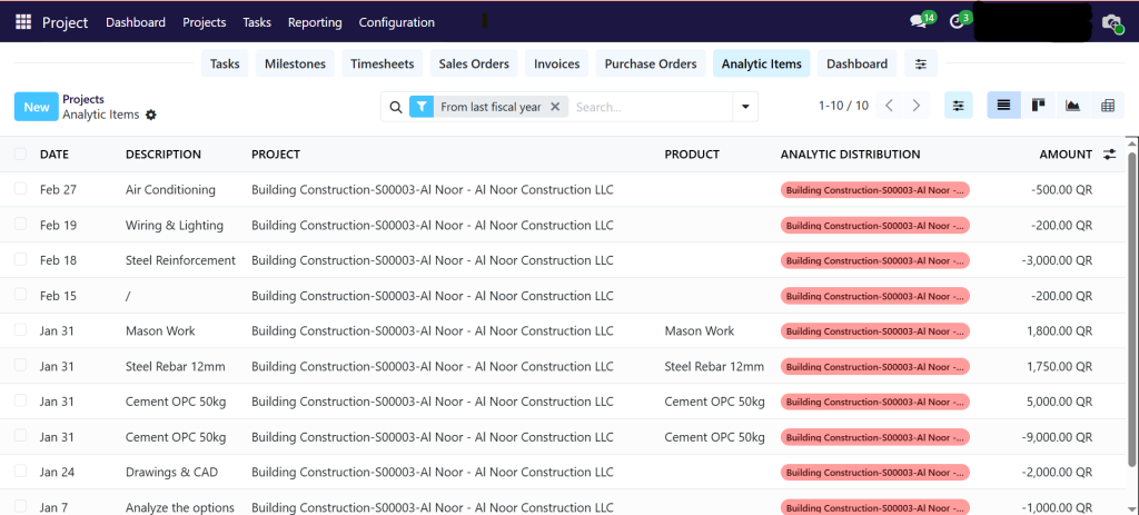 real time cost updates from field teams in odoo ERP