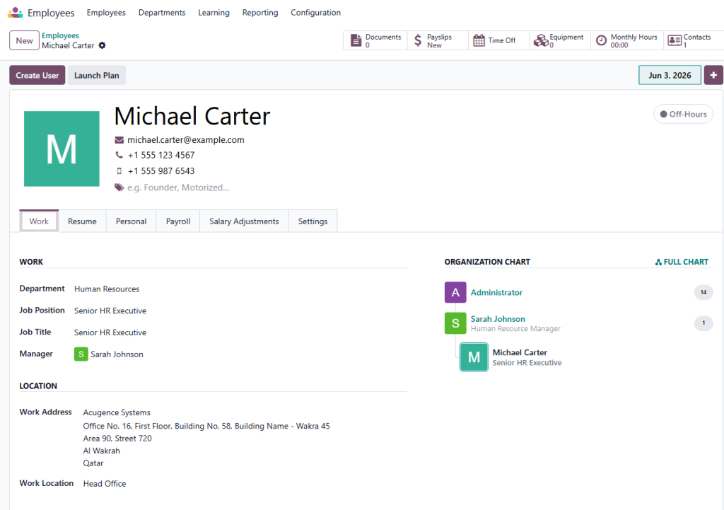Employee Form View